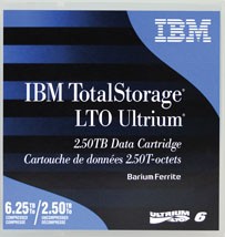IBM LTO-6 Backup Tape Cartridge (2.5TB/6.25TB) MFR # 00V7590