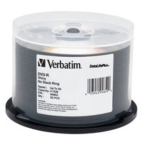 Verbatim DVD-R 4.7GB 8X Shiny Silver no Logo 50PK Spindle MFR # 94852