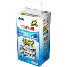 Maxell AAA Batteries MFR # 723815 (MULTIPLES OF 36)