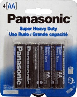 Panasonic Heavy Duty AA General Purpose Alkaline Battery MFR # PANAA-4CARD 4 PACK (MULTIPLES OF 12)