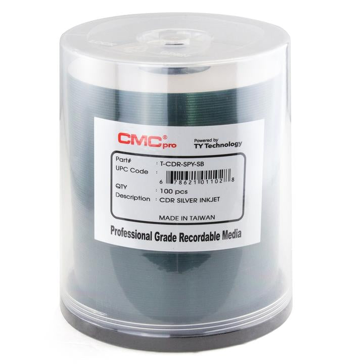 CMC - Taiyo Yuden CD-R 700MB, 52X, 80Min Silver Inkjet Printable,100PK Spindle MFR # TCDR-SPY-SB