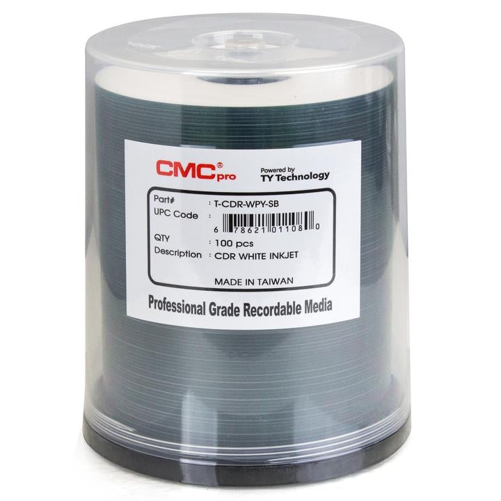 CMC - Taiyo Yuden CD-R 700MB, 52X, 80Min White Inkjet Printable,100PK Spindle MFR # TCDR-WPY-SB