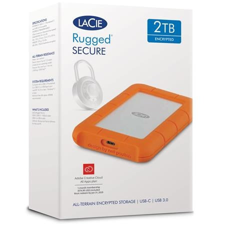 LaCie 2TB Rugged Secure USB-C External Drive MFR# STFR2000403