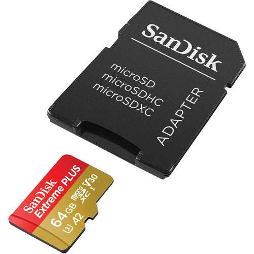 SanDisk 64GB Extreme PLUS UHS-I microSDXC Memory Card MFR# SDSQXBZ-064G-ANCMA