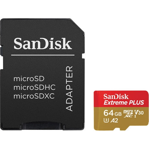SanDisk 64GB Extreme PLUS UHS-I microSDXC Memory Card MFR# SDSQXBZ-064G-ANCMA