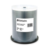 Verbatim CD-R 700MB 52X White Inkjet Printable, Hub Printable - 100pk Spindle MFR # 95252