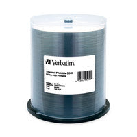 Verbatim CD-R 700MB 52X White Thermal Printable, Hub Printable - 100pk Spindle MFR # 95254