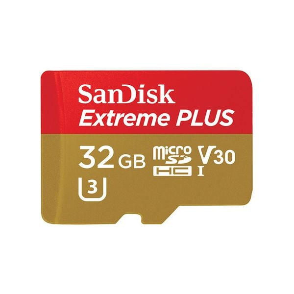 SanDisk 32GB Extreme PLUS UHS-I microSDHC Memory Card MFR#  SDSQXWG-032G-ANCMA