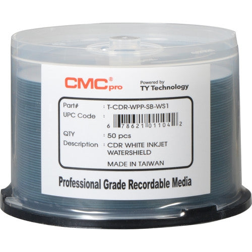CMC - Taiyo Yuden CD-R 700MB, 52X, 80Min White Inkjet Printable,50PK Spindle MFR # TCDR-WPP-SB-WS1