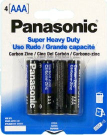 Panasonic Heavy Duty AAA General Purpose Alkaline Battery MFR # UM4NPA4B  4 PACK (MULTIPLES OF 12)